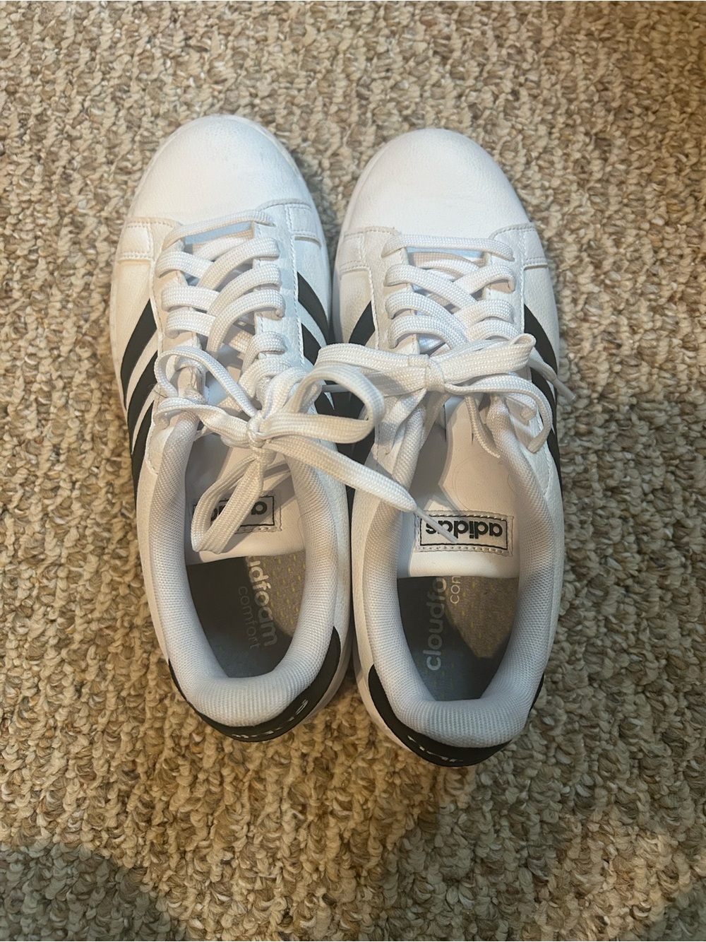 adidas White and Black Low-Top Sneakers
